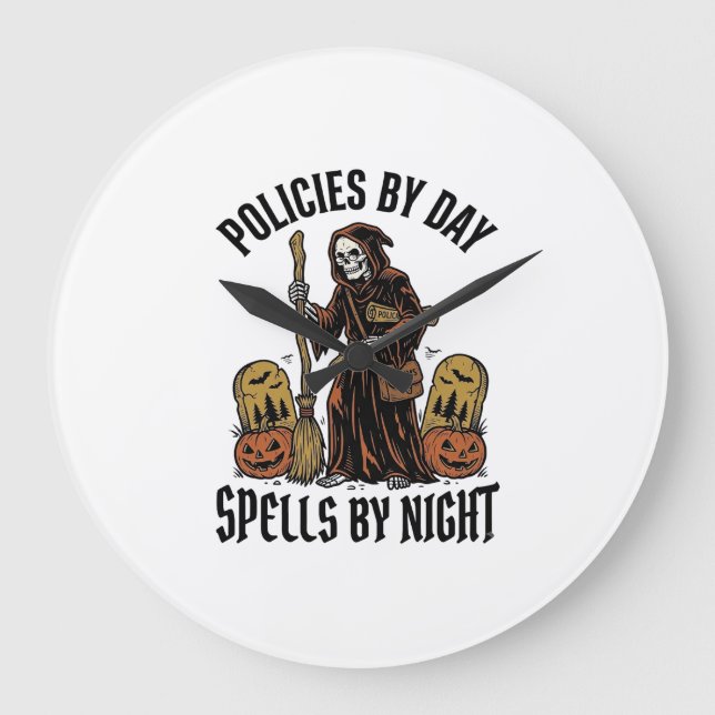 Insurance Witch Shirt Funny Halloween Agent Graphi Large Clock (Front)