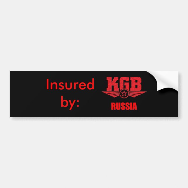 Insured by KGB RUSSIA Bumper sticker (Front)