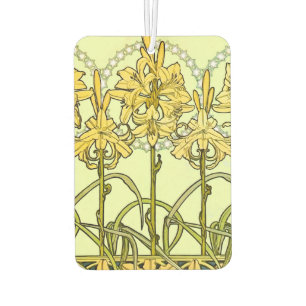 intage Alphonse Mucha Art Nouveau Lily Pattern Air Freshener