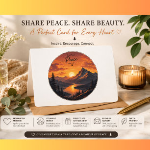 intage Mountain Sunset Greeting Card   Peaceful Na