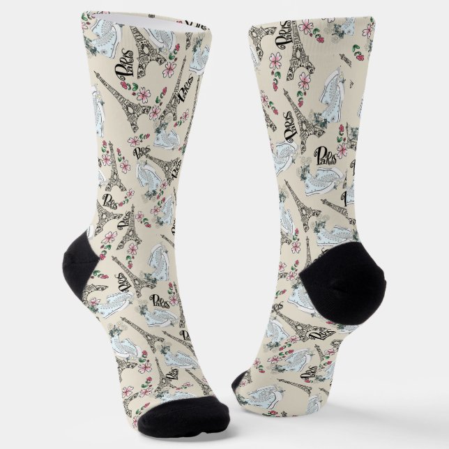 integral flowered printed from Paris Socks (Angled)