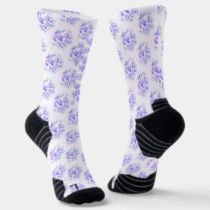 integral printing I love you in purple Socks