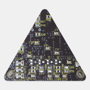 Integrated Circuit Board Gift Tag Triangle Sticker