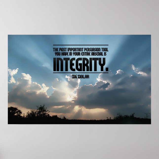 Intégrité Inspirational Poster Print (Devant)