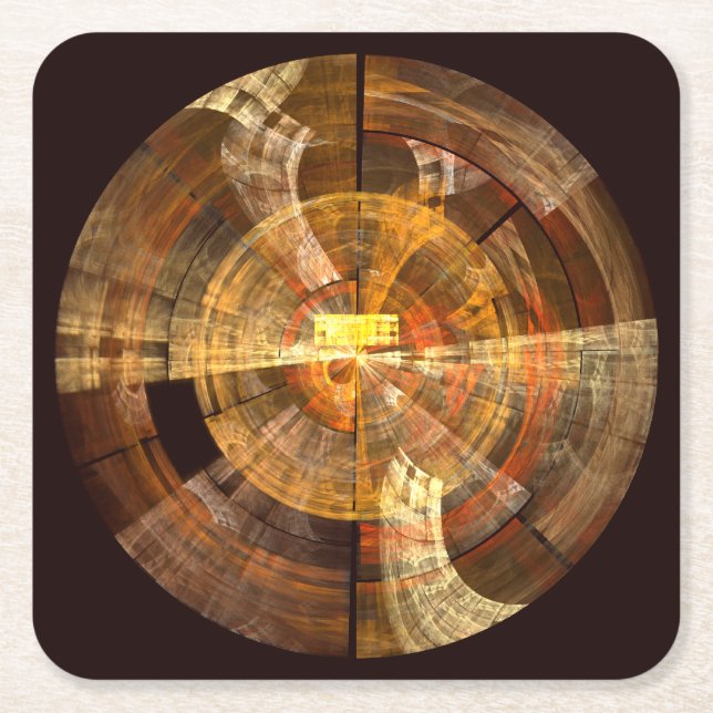 Integrity Abstract Art Square Paper Coaster (Front)
