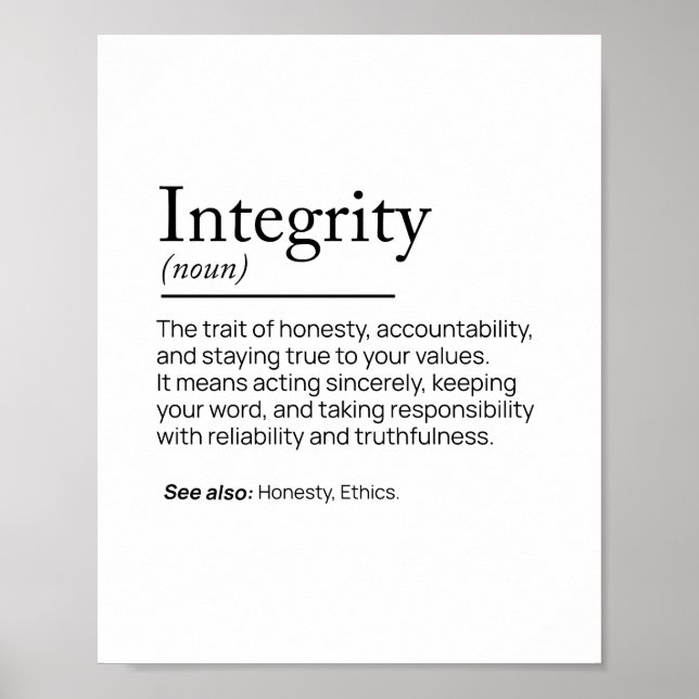 Integrity Definition  Poster (Front)