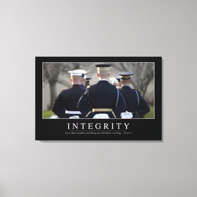 Integrity: Inspirational Quote Canvas Print (Front)