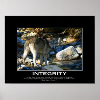 INTEGRITY Motivational Grey Wolf Art Print