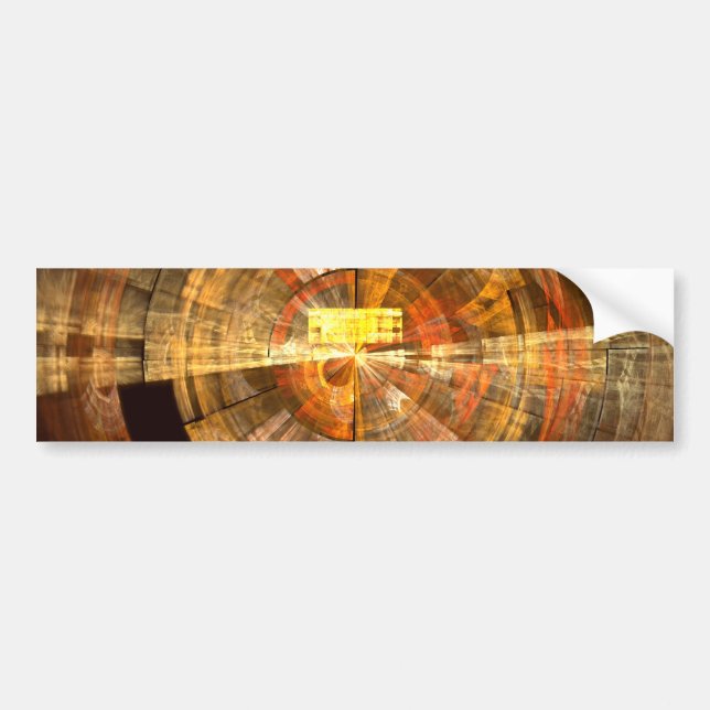 Integrity Radial Abstract Art in Warm Gold Tones Bumper Sticker (Front)