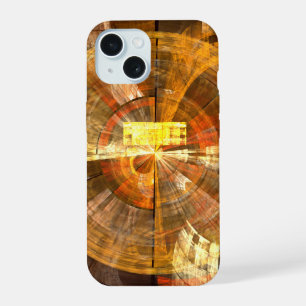Integrity Radial Abstract Art in Warm Gold Tones iPhone 15 Case