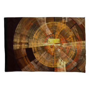 Integrity Radial Abstract Art in Warm Gold Tones Pillowcase