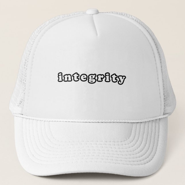 Integrity text design trucker hat (Front)