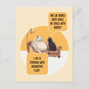 Intellectual Humour Cat Philosophy Funny Quote Postcard
