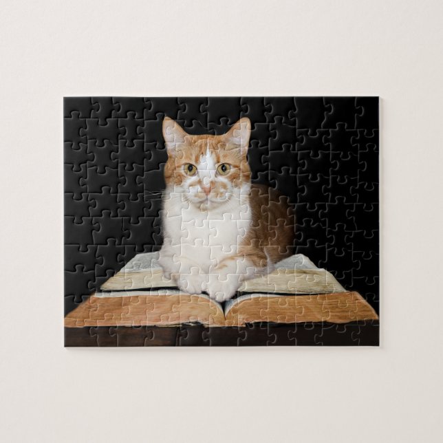 Intellectual Kitty cat Jigsaw Puzzle (Horizontal)