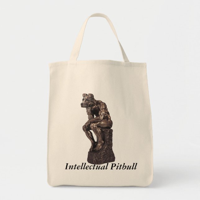 Intellectual Pitbull Tote Bag (Front)