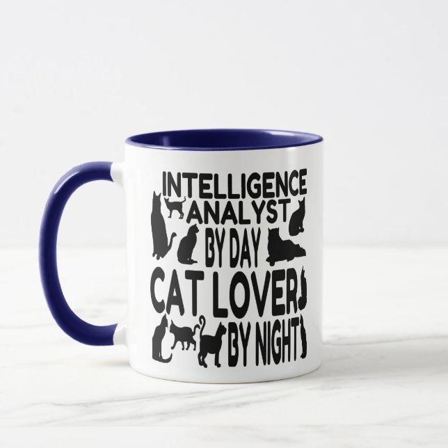 Intelligence Analyst Cat Lover Mug (Left)