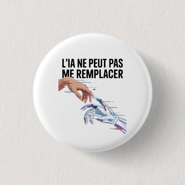 Intelligence artificielle et humains 1 inch round button (Front)