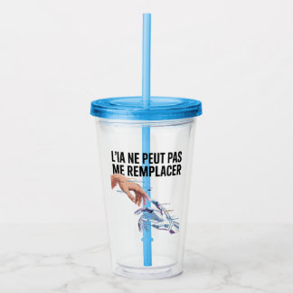 Intelligence artificielle et humains acrylic tumbler