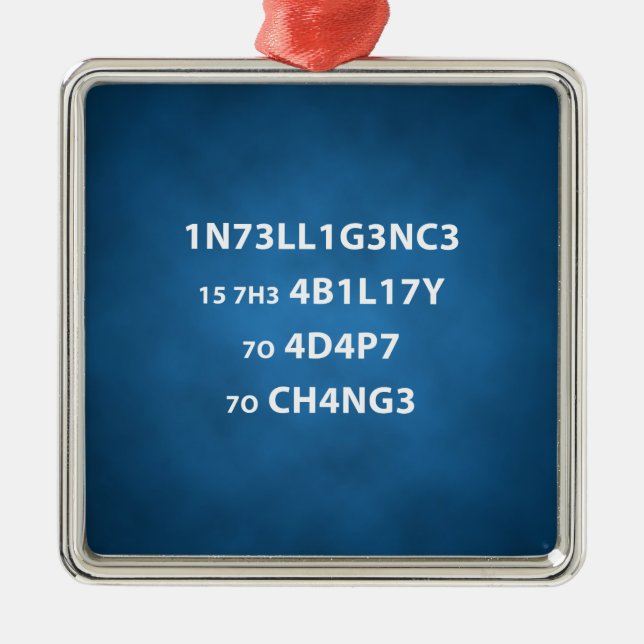 Intelligence Quote Premium Square Ornament (Front)