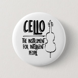 Intelligent Cellist Line Drawing 2 Inch Round Button