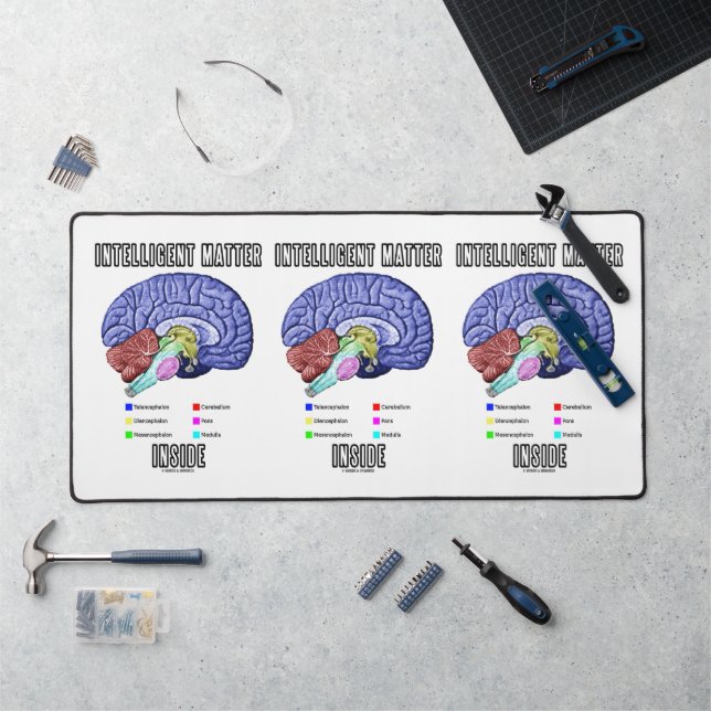 Intelligent Matter Inside Anatomical Brain Humour Desk Mat (Workstation)