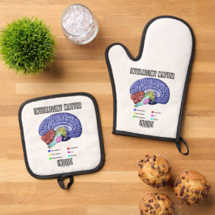 Intelligent Matter Inside Anatomical Brain Humour Oven Mitt & Pot Holder Set