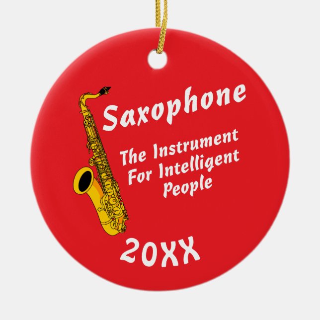 Intelligent Saxophone Ceramic Ornament (Front)