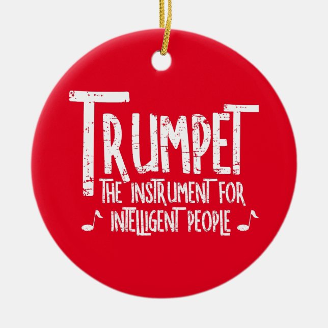 Intelligent Trumpet Rough Text Ceramic Ornament (Front)