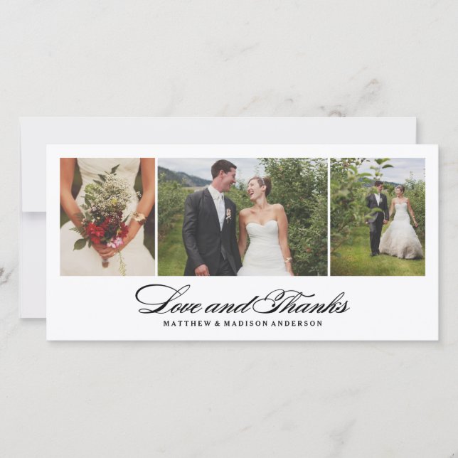 Intemporel | Carte photo mariage Merci (Devant)