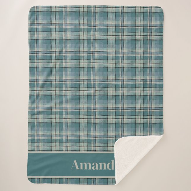 Intemporel Turquoise Vert Plaid Art Cosy (Devant)