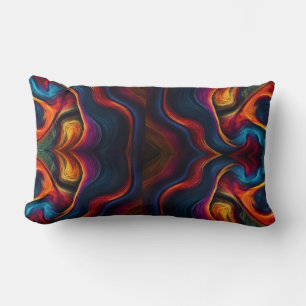 Intense Abstract Energy Wave Modern Lumbar Pillow