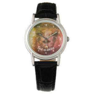 Intense Black Llama Face Close Up Abstract Watch