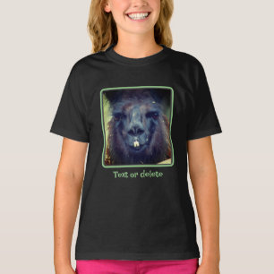 Intense Black Llama Face Close Up Personalized  T-Shirt