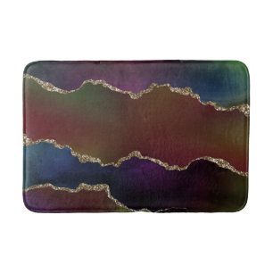 Intense Dark Agate   Moody Rainbow Jewel Tone Bath Mat