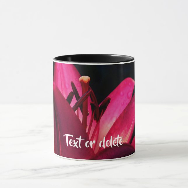 Intense Daylily Flower Personalized Mug (Center)