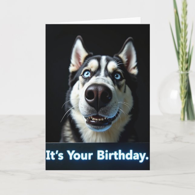 Intense Dog Birthday Card (Front)