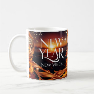 Intense Fire Sunset "New Year, New Vibes" Premium  Coffee Mug