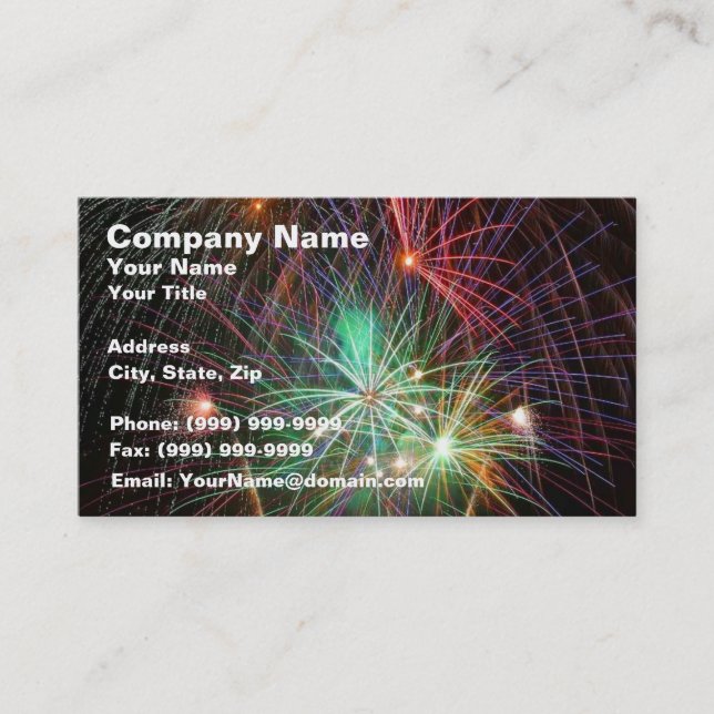 Intense Fireworks Business Card (Front)
