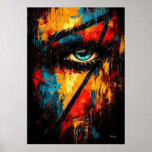 Intense Gaze Contemporary Expressionist Abstract  Poster