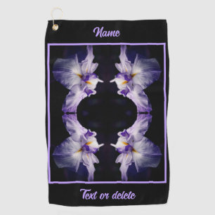 Intense Japanese Iris Flower Abstract Personalized Golf Towel