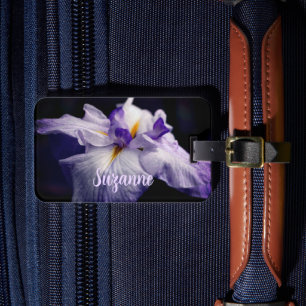 Intense Japanese Iris Flower Close Up Personalized Luggage Tag