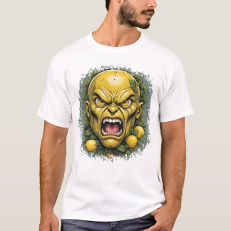 Intense Lemon Face with Spiked Details T-Shirt