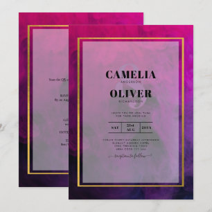Intense Magenta Plum Purple INK Wedding INVITE