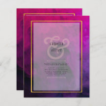 Intense Magenta Plum Purple INK Wedding INVITE