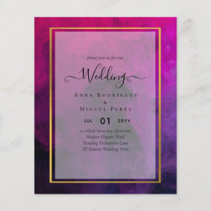 Intense Magenta Plum Purple INK Wedding INVITE Flyer