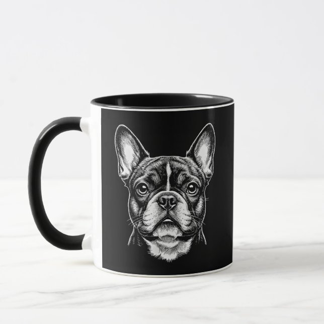 Intense Monochrome French Bulldog Portrait  Mug (Left)
