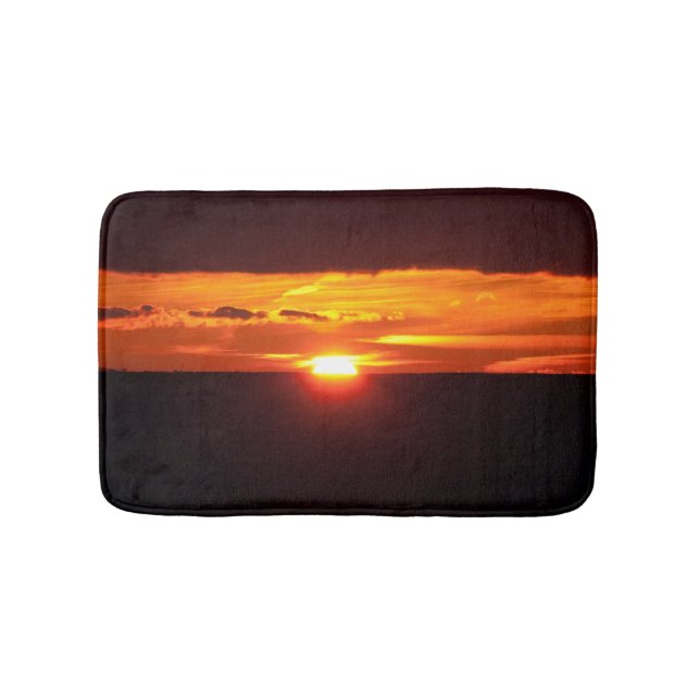Intense orange sunset bath mat (Front)