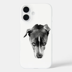 Intense Pitbull Mix Portrait Modern Phone Case