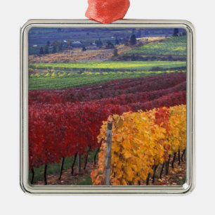 Intense red and yellow fall colours on Gehring Metal Ornament