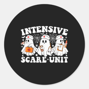 Intensive Care Scare Unit Halloween Ghost Nurse Ic Classic Round Sticker